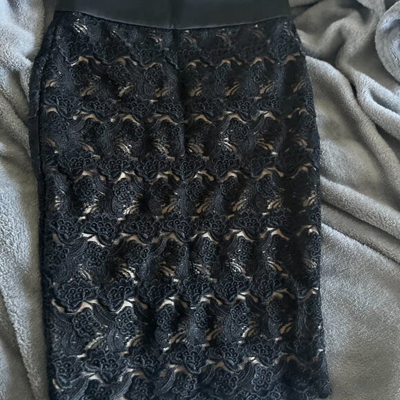 bebe Dresses & Skirts - Bebe Size 00 Vampy Lace Tie Up Skirt Black - NWT